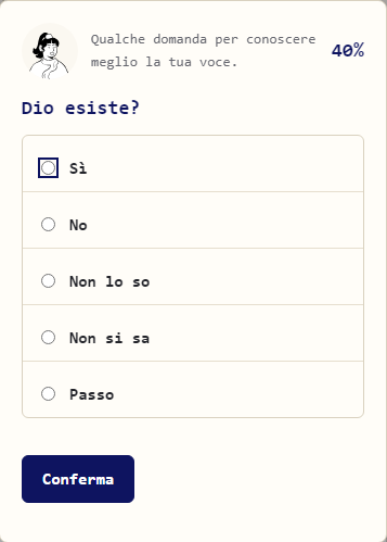 Una domanda con alcune risposte fra cui scegliere.